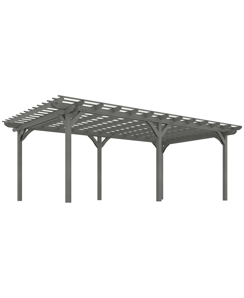 Outsunny 12' x 16' Wooden Pergola, Outdoor Gazebo for Vines,