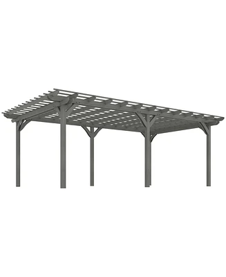 Outsunny 12' x 16' Wooden Pergola, Outdoor Gazebo for Vines,