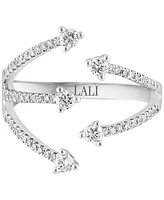 Lali Jewels Diamond Arrow Cuff Ring (3/8 ct. t.w.) in 14k White Gold
