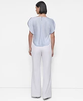 Dkny Women's Draped Boatneck Slit-Sleeve Blouse