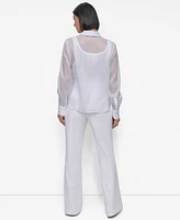 Dkny Women's Striped Button-Front Shirt