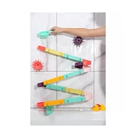 Sperric Toddler Interactive Bathtub Slide Set with Rubber Ducks and Ball – Bath Toys, Puzzle Slide Bath Toy for Kids, Fun Water Slide Bath Toy