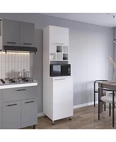 Ashford Kitchen Pantry, 2 Doors, 4 Legs, 8 Shelves, White