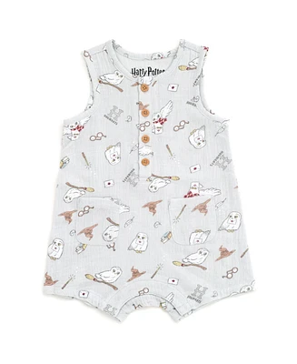 Harry Potter Baby Boys Hedwig Henley Sleeveless Romper