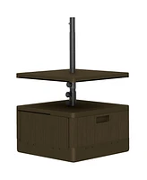 Outsunny Patio Umbrella Base with Table, Weighted Umbrella Sd,
