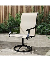 Outsunny Patio Swivel Chairs Set of 2, High Back Dining Chairs,