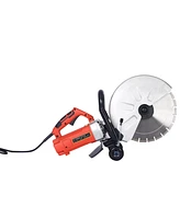 Electric 14" Cut Off Saw Wet/Dry Concrete Saw Cutter Guide Roller with Water Line Attachment 3000w with blade