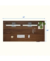 Flexispot E7-commercial W Electric Adjustable Standing Desk, Black Walnut Top