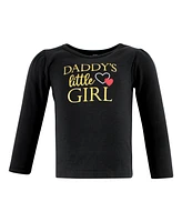 Hudson Baby Girls Long Sleeve T-Shirts Daddy Red Black, 18-24 Months