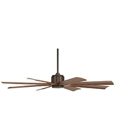 60" Defender Industrial Rustic Farmhouse Outdoor Ceiling Fan with Remote Control Oil Rubbed Bronze Hand-Painted Koa Damp Rated for Patio Exterior Hous