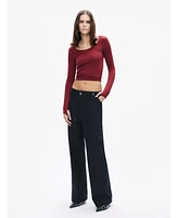 Nocturne Women's Crew Neck Knit Blouse