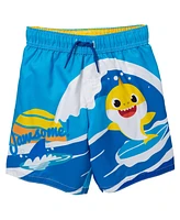 Baby Shark Toddler Boys Pinkfong Shark Rash Guard and Swim Trunks Outfit Set