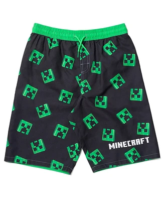 Minecraft Boys Steve Creeper Alex Skeleton Swim Trunks Bathing Suit to