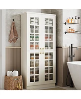 Tribesigns 71" Tall Storage Cabinet with Doors, Kitchen Pantry Cabinet with Adjustable Shelves, Kitchen Cupboard Food Pantry Floor Storage Cabinet for