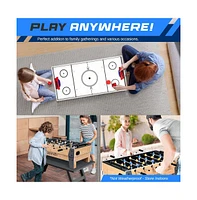 SereneLife 38” Table Top Air Hockey & 40” Foosball Set - 2-in-1 Swivel Game Table