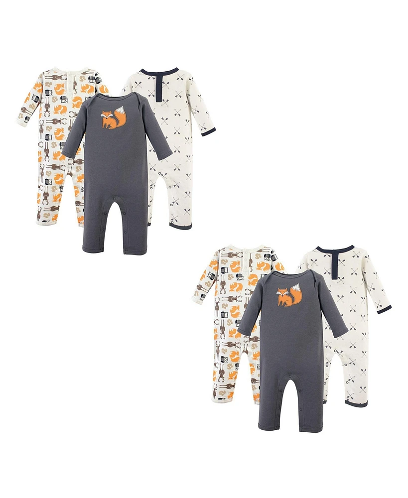 Hudson Baby Boys Cotton Coveralls, Forest 6-Piece, 9-12 Months