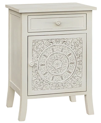 Gallerie Decor Antiqued Carved Side Table