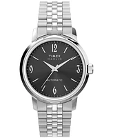 Timex Men's Mechanical Automatic Silver-Tone Stainless Steel Watch, 40mm
