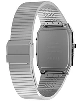 Timex Men's Quartz Analog Digital Silver-Tone Stainless Steel Watch, 33mm