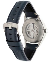 Avi-8 Men's Spitfire Smith Automatic Blue Leather Strap Watch