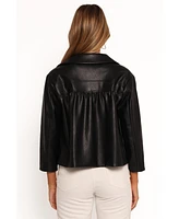 Petal and Pup Women's Evora Faux Leather Button Front Jacket