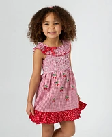 Rare Editions Toddler and Little Girls Cherry Seersucker Dress