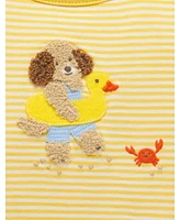 Purebaby Baby Yellow Striped Short Romper