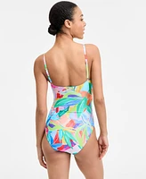 La Blanca Women's Tropi-Flage Printed Scoop-Neck One-Piece Swimsuit, Exclusively at Macy's