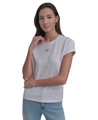 Dkny Jeans Petite Rhinestone-Embellished T-Shirt
