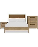 Davie 3-Pc. King Set (Leather Bed, Chest & 3-Drawer Nightstand), Created for Macy's