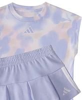 adidas Baby Girls 2-Piece Printed Sleeveless Box T-Shirt and French Terry Skort Set