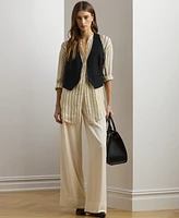 Lauren Ralph Petite Striped Jacquard Tunic Shirt