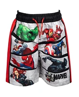 Avengers Toddler Boys Marvel Spider-Man Captain America Hulk Iron Man Pullover Rash Guard & Swim Trunks Outfit Set to