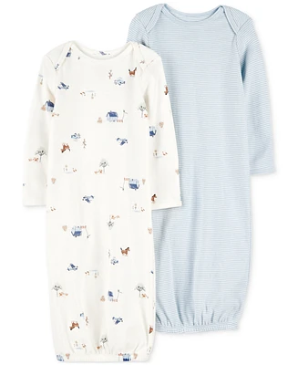 Carter's Baby Boys Cotton Sleeper Gowns, 2 Pack