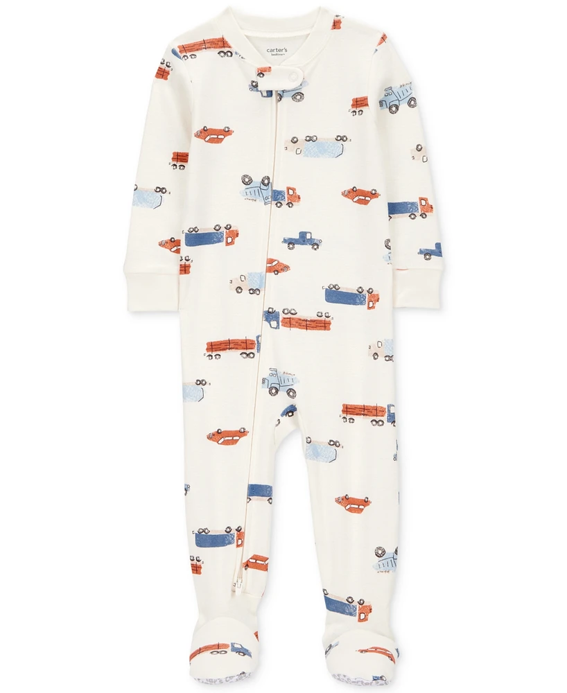 Carter's Baby Boys 1-Piece Truck-Print 100% Snug-Fit Cotton Footed Pajamas