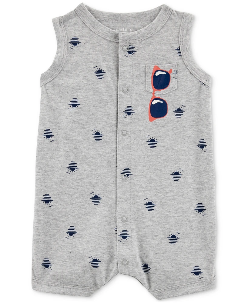 Carter's Baby Boys Printed Sunglasses One-Piece Romper