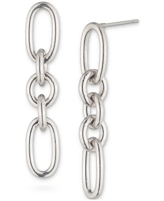 Lauren Ralph Lauren Sterling Silver Link Linear Drop Earrings