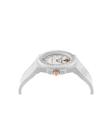 Plein Sport Men's Laserstrike Three Hand Quartz White Silicone Strap Watch, 42mm