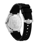 Plein Sport Men's Metronaut Three Hand Quartz Black Silicone Strap Watch, 42mm