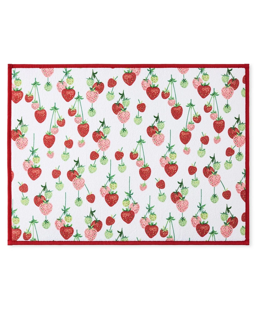 Fiesta Falling Strawberries Dish Drying Mat, 16" x 22"