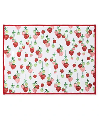 Fiesta Falling Strawberries Dish Drying Mat, 16" x 22"