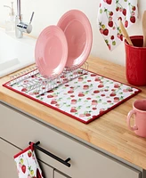Fiesta Falling Strawberries Dish Drying Mat, 16" x 22"