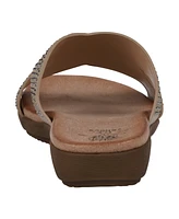 Gc Shoes Women's Sharlene Embellished Cross-Strap Flat Sandals