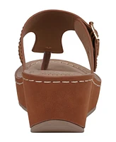Gc Shoes Women's Alani Embellished Thong Wedge Sandals