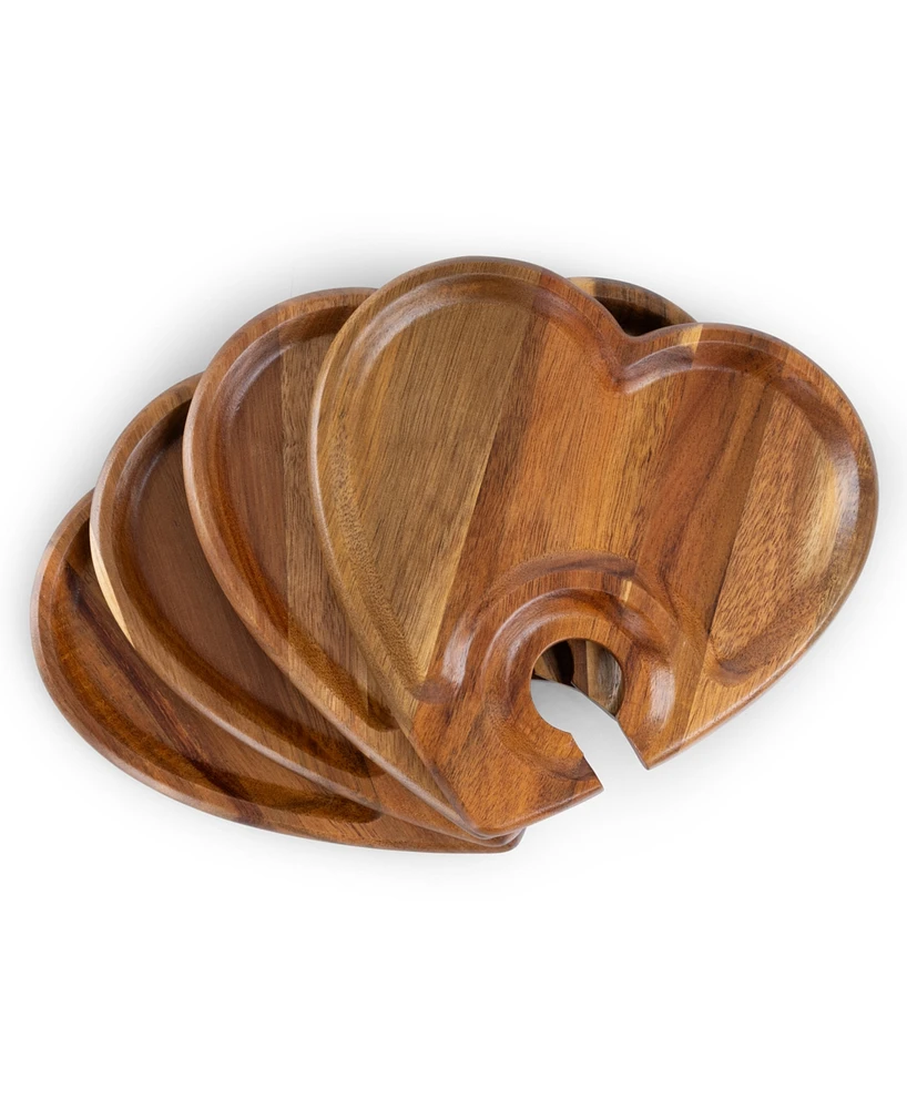 Toscana Heart Shaped Wine Appetizer Plates, Set of 4