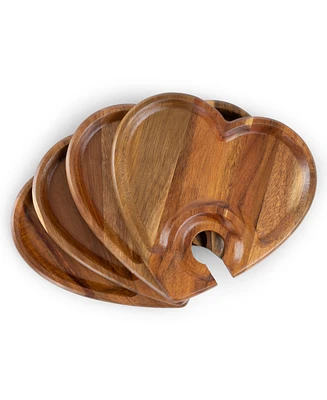 Toscana Heart Shaped Wine Appetizer Plates, Set of 4