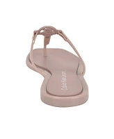 Calvin Klein Women's Edhen Logo T-Strap Flat Jelly Sandals
