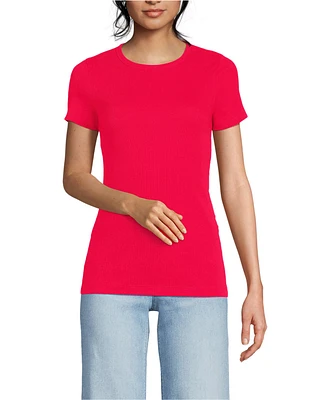 Lands' End Petite Micro Rib T-Shirt