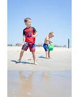 Spider-Man Boys Marvel Upf 50+ Rash Guard and Swim Trunks Outfit Set