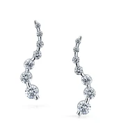 Bling Jewelry Classic Dangle Chandelier Earrings with Cz Solitaire in Sterling Silver